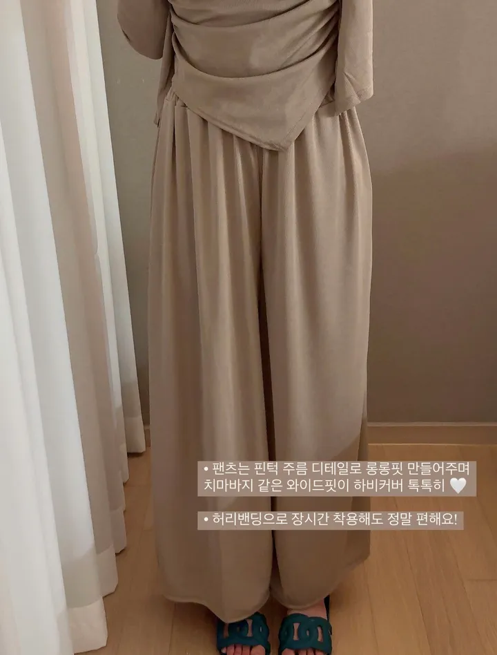 [찰랑🌊시원한소재/빠른출고]❤️3set가격❤️여신 여리 찰랑 드레이프 셔링 나시 가디건 핀턱팬츠 set 여리룩 조식룩 해변룩 마실룩 상세 이미지 6