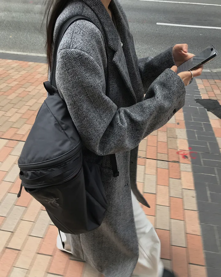 헨더 헤링본 싱글 롱 코트 상세 이미지 3