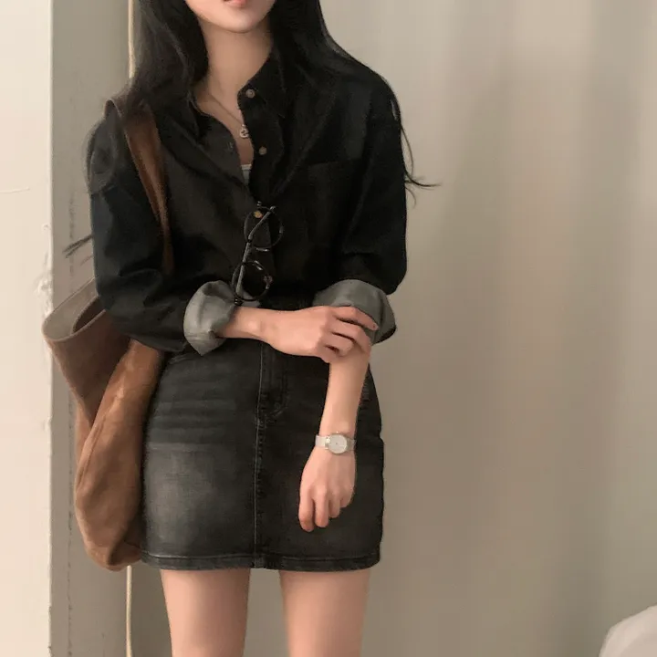[여유핏🤍/논페이드원단*.*] 안느 데님 생지셔츠, 남방 - 4color 상세 이미지 32