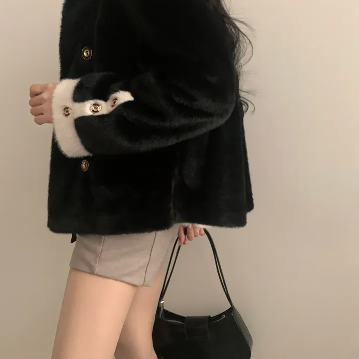 [따뜻해요/분위기갑🖤] 체코 밍크 퍼 루즈핏 카라자켓 - 2color 상세 이미지 5