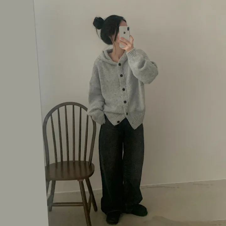 [후기보장*.*/루즈핏🤍] 보호본능, 아방핏 도톰 니트 후드가디건 - 5color 상세 이미지 10