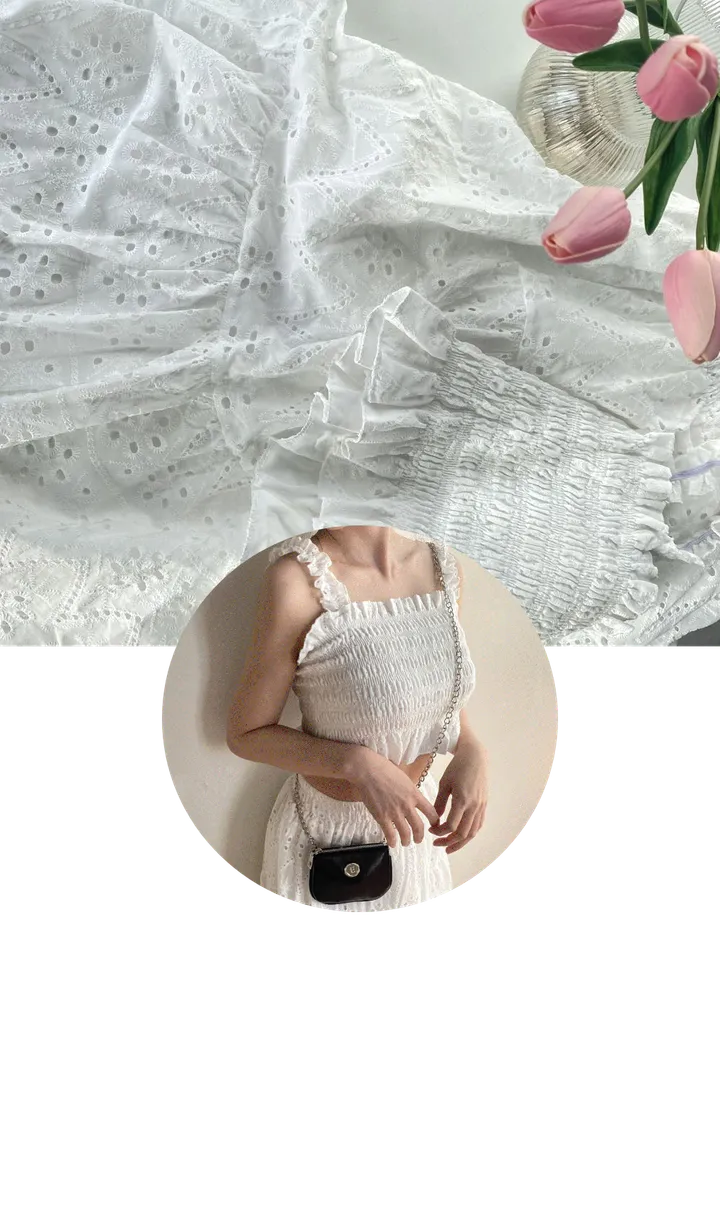 여름신상] 레이스 스모크 나시 롱  스커트 세트  여름나시 여름 롱 스커트 세트가격 1color [2pcs] 상세 이미지 19
