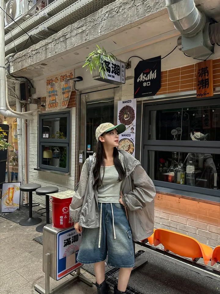 [버뮤다입문👖S~XL] *허리조절* 빈티지 워싱 카고 데님 버뮤다 반바지 5부 숏 팬츠 봄 간절기 청바지 썸머 하프 바지 스트랩 y2k 하이웨스트 하체커버4type 상세 이미지 37
