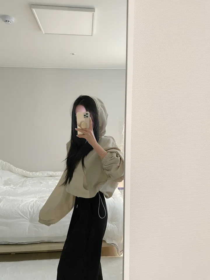 [new버전 크롭 박시핏] 허리 스트링 기본 데일리 간절기 바람막이 상세 이미지 23