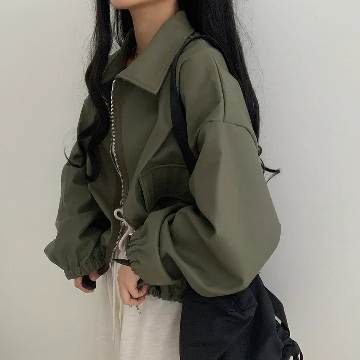 [ 봄신상 ]루즈핏 투웨이 레자 숏점퍼 상세 이미지 21