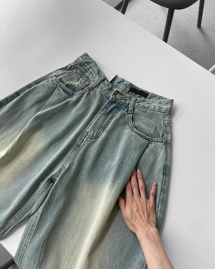 [~XL/2기장] 응팔 레트로 1988 워싱 벌룬 원 핀턱 통 와이드 데님 팬츠 바지 상세 이미지 48