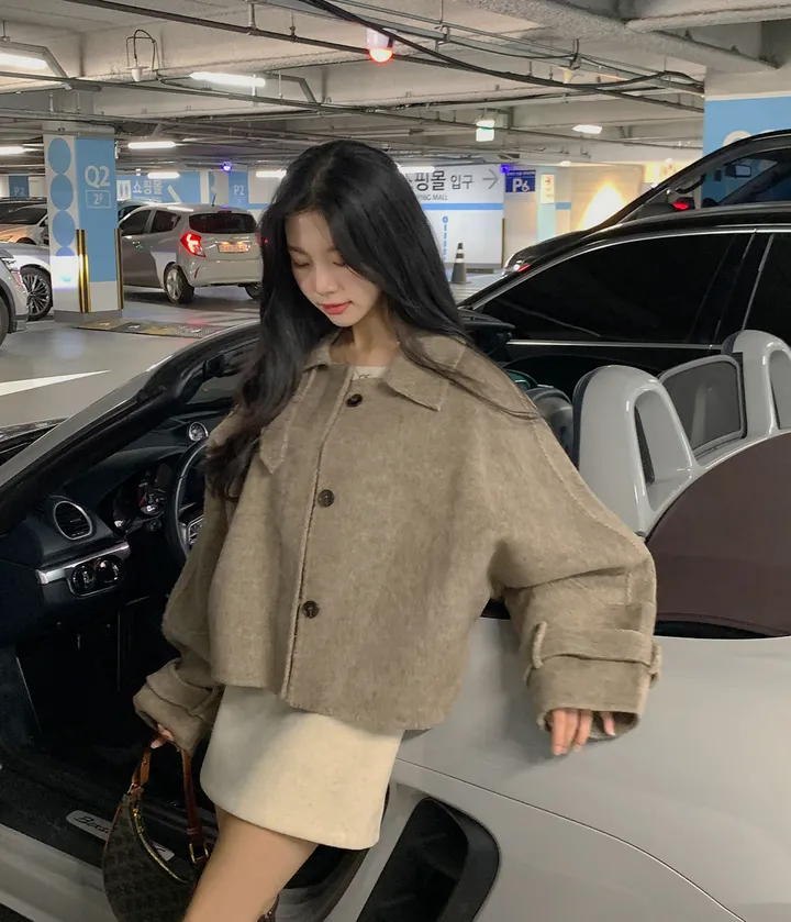 [울100/made💫] 세린 하이넥 나그랑 핸드메이드 숏코트 상세 이미지 19