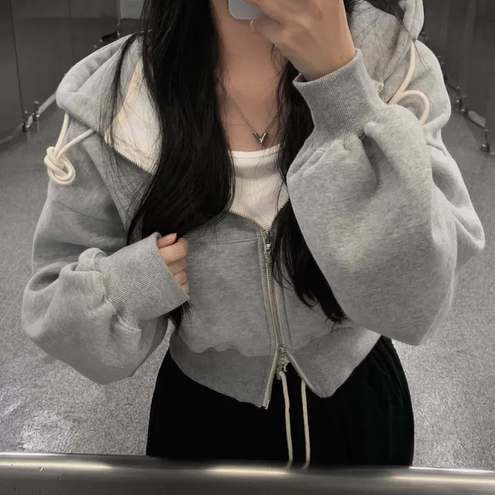 [완전인기✨/백염컬러 당일출고!] 자체제작 크치Made 꿈에 나온 핏, 투웨이 양기모 크롭 후드집업 ver 아우터 자켓 - zipup 상세 이미지 82