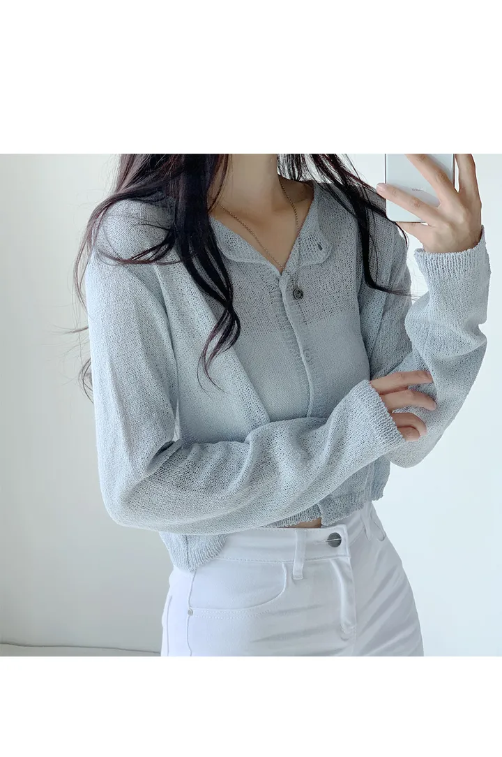 [살안타💖] 팝핑 솜사탕 니트 가디건크롭 시스루 레이어드 볼레로 커버업 부클 가디건 가을 간절기 아우터 살안타템 상세 이미지 100