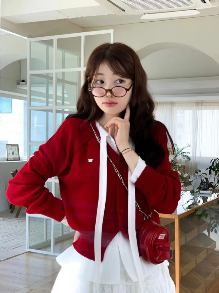 [펜던트/잘록핏]다즐링 펜던트 심볼 잘록핏 버튼 브이넥 루즈핏 니트 가디건 5color 상세 이미지 21