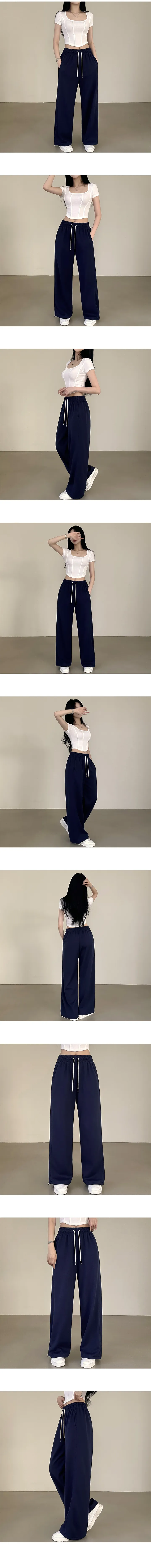 [무려17컬러~/숏&롱,투웨이] 인생핏 트레이닝! 하이웨스트 스트링 조거 와이드 트레이닝팬츠 (17color) 상세 이미지 17