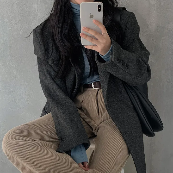 [wool100%/브랜드공정]  윈터 싱글 투버튼 카라 리얼 울 자켓 블레이저 - jk 상세 이미지 25