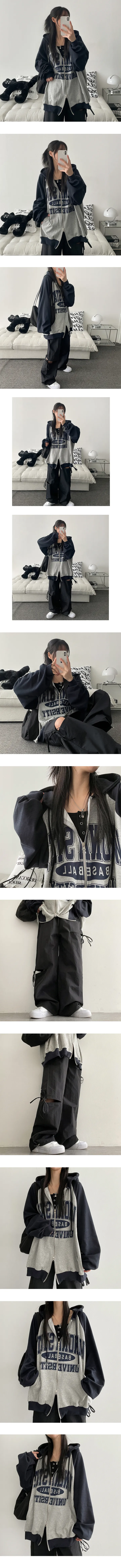 [면,기모 두가지진행!]도르배색나그랑후드집업 (4color) 상세 이미지 3