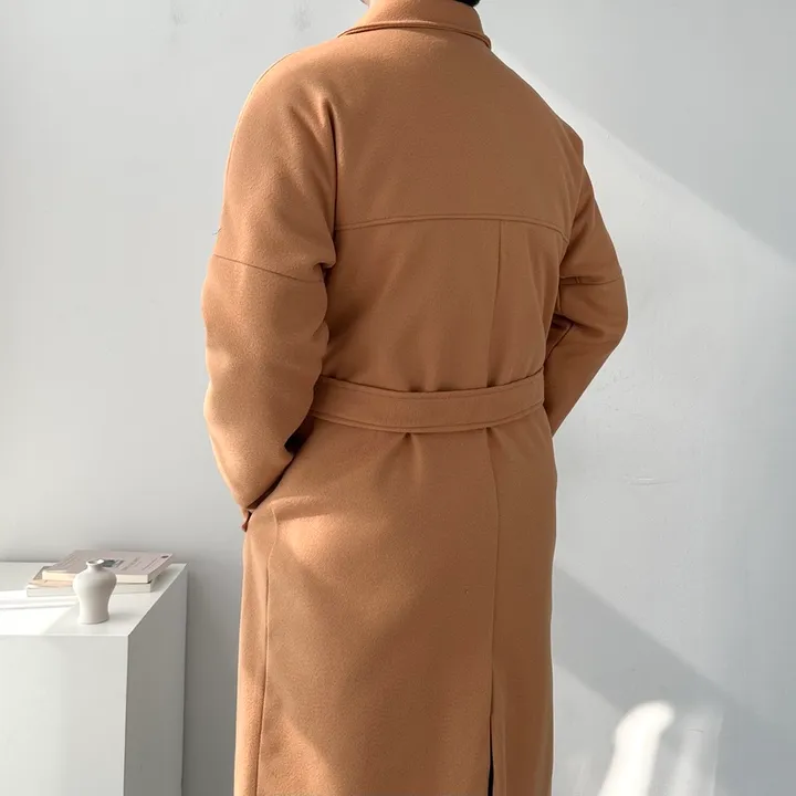 [1+1할인] 오버핏 로브 코트 미니멀 빅사이즈 아우터 남자롱로브코트 상세 이미지 24