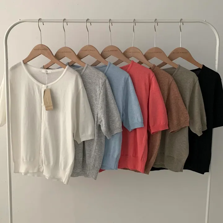 [고급여름원단/데일리] 시원한, 뱀부 반팔 니트가디건 - 7color 상세 이미지 50