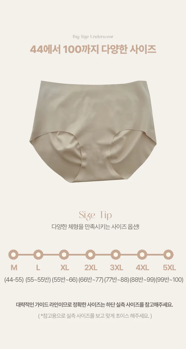 [특가묶음할인/~5XL까지]풀커버 글램 젤라인 심리스 삼각팬티 빅사이즈 노라인 상세 이미지 13