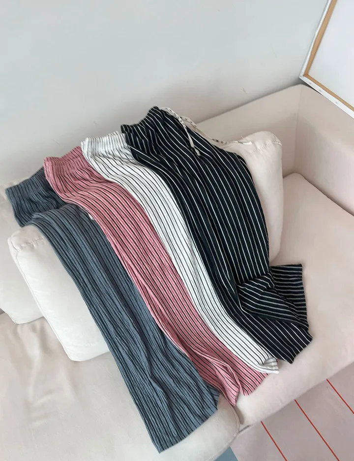 🎀핏보장🎀 찰랑 모던 스트라이프 밴딩팬츠 잠옷바지 마실룩 상세 이미지 10