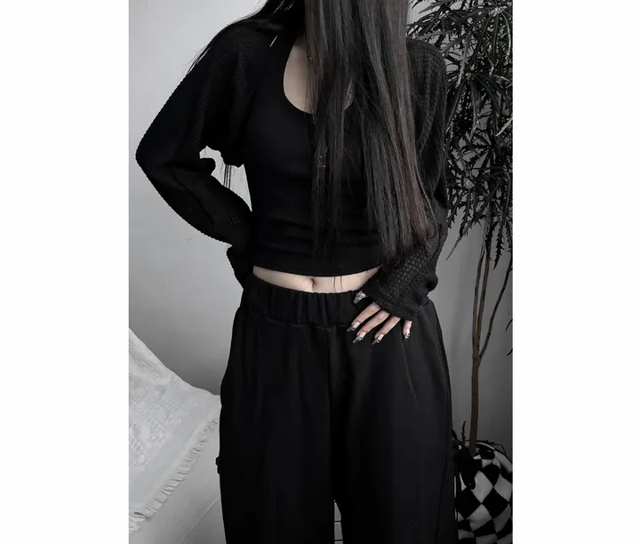 bolero strap waffle cardigan 상세 이미지 17