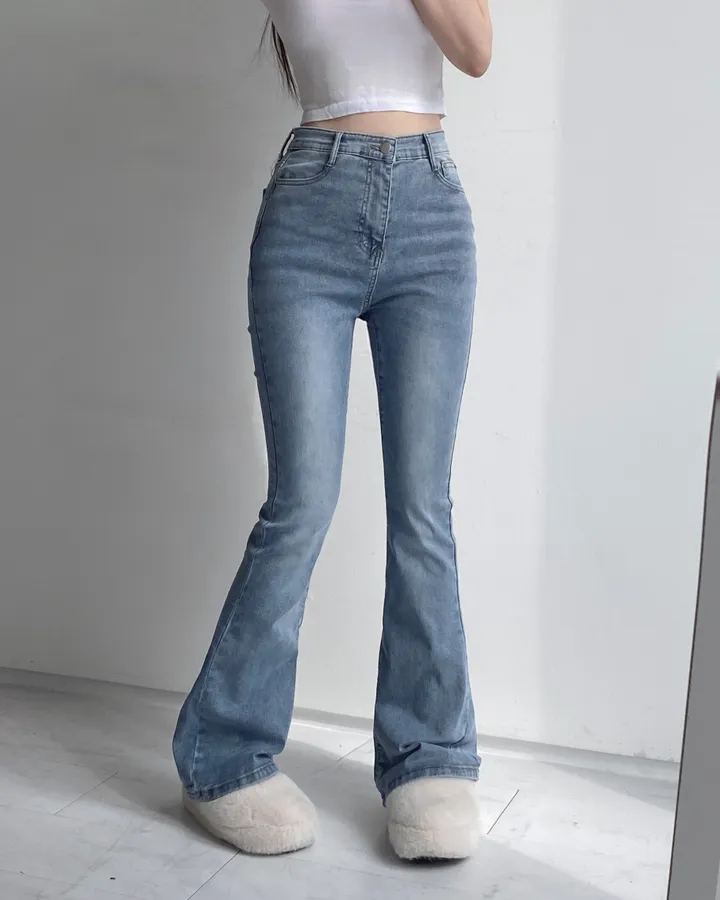 [인생팬츠/기장선택/~2XL] 빈티지 워싱 스판 하이웨스트 부츠컷 데님 롱 팬츠 - 6color 상세 이미지 53