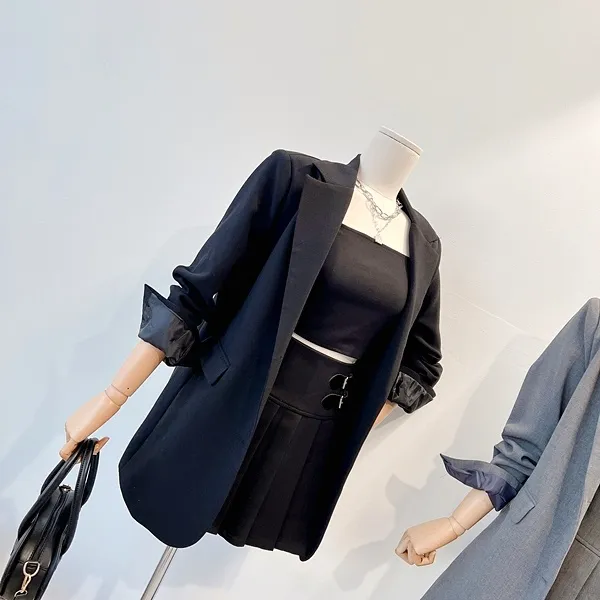 💙당일발송💙*자체제작* 뒷태여신 테일러드카라 대디자켓 버튼자켓 단추자켓 백트임 백버튼 뒷트임 오버핏자켓 슬림자켓 무지자켓 긴팔자켓 하프자켓 숏자켓 롱자켓 봄자켓 봄아우터 하객룩 상세 이미지 25
