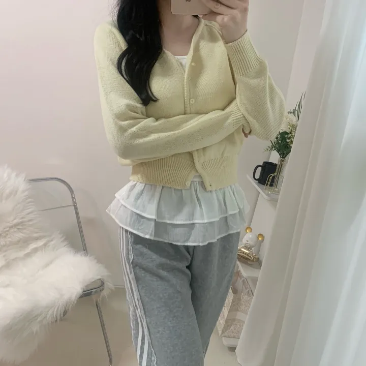 *주문폭주🔥[여름까지쭉-/러블리!] 레이스 배색 라인 조거 와이드 스트링 트레이닝 팬츠 2color 상세 이미지 24