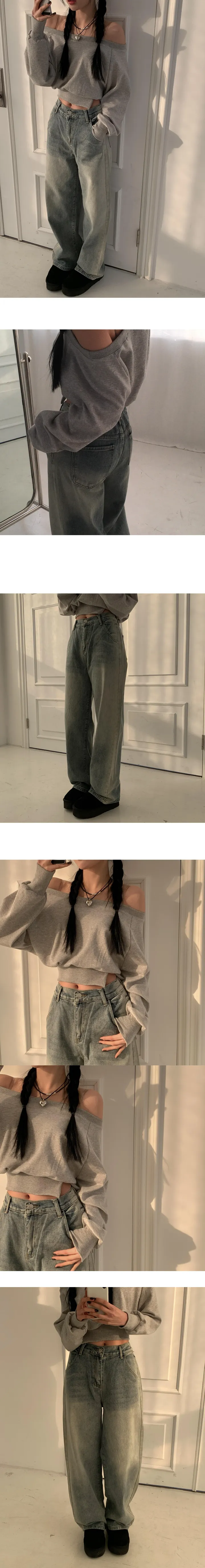 [기획가🖤/핏보장]  워싱 뒷밴딩 슬림 와이드 pt - 3color 상세 이미지 5