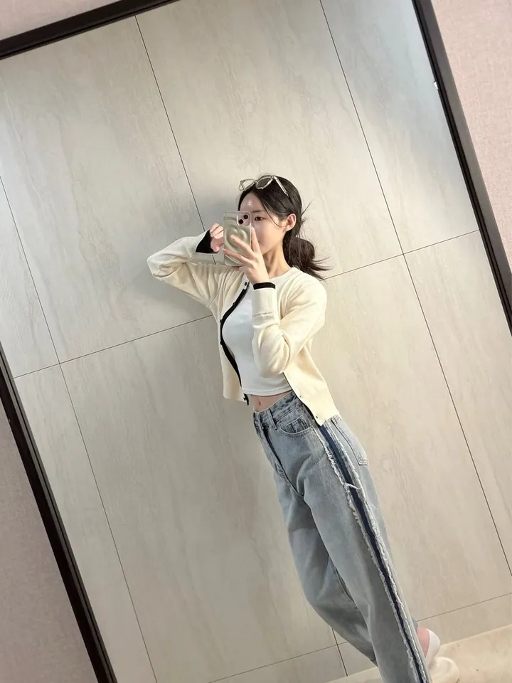 3color) 배색 포인트 소매절개 가디건 *배색가디건, 니트가디건 상세 이미지 9