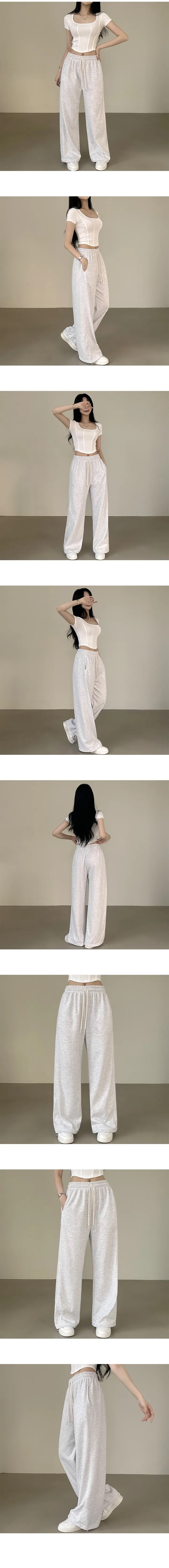 [무려17컬러~/숏&롱,투웨이] 인생핏 트레이닝! 하이웨스트 스트링 조거 와이드 트레이닝팬츠 (17color) 상세 이미지 8