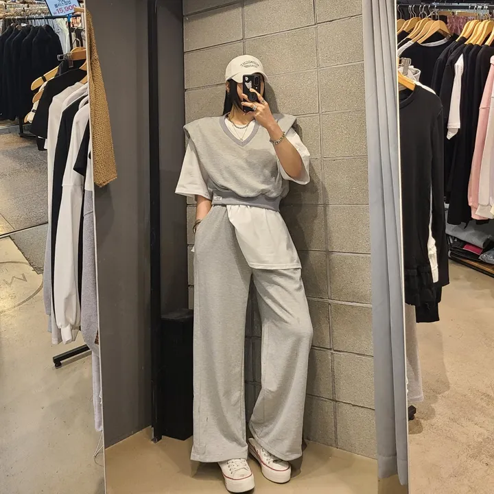 패드 브이넥조끼 와이드 세트 상세 이미지 23