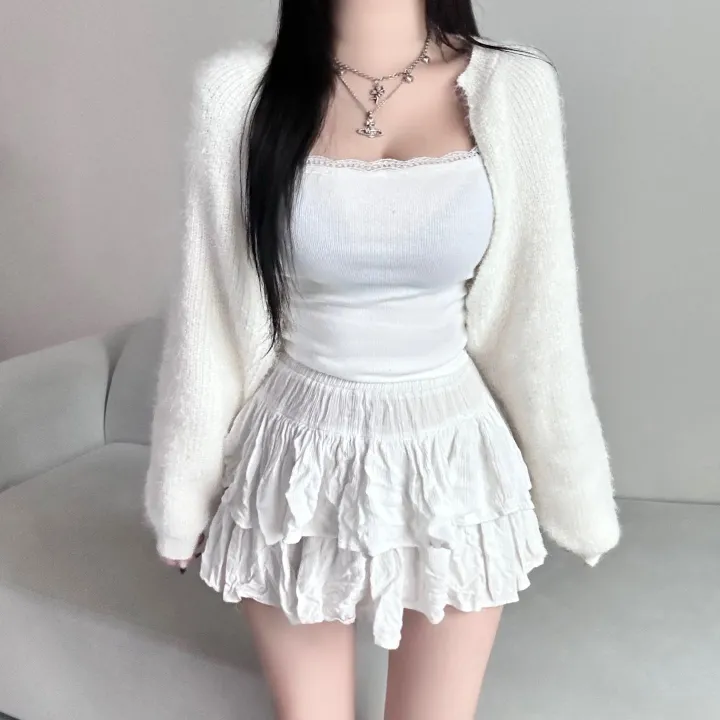 [필수소장/여리힙/앙고라]1061. 솔 앙고라 크롭 볼레로 가디건 가을가디건 볼레로가디건 앙고라가디건 겨울가디건 크롭가디건 데일리템 데일리 가디건 긴팔 섹시글램 여리힙 발레코어 상세 이미지 1