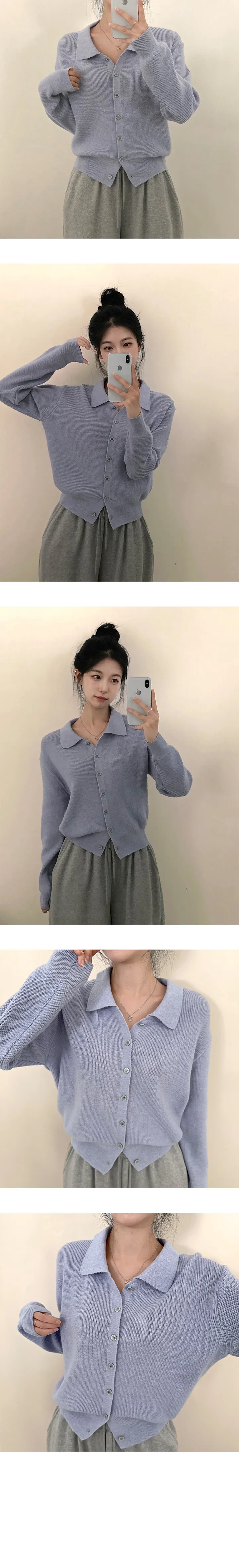 [캐시미어/국내제작] 아펠 오픈 카라 긴팔가디건 상세 이미지 8