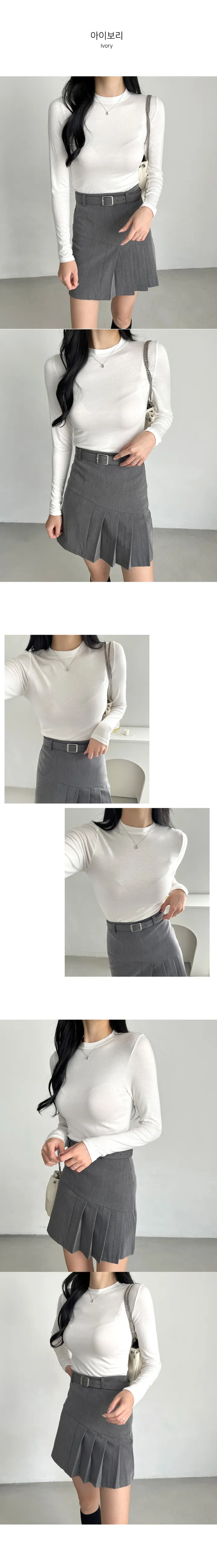(쫀쫀/핏메이커) 늘씬핏 데일리 슬림 스판 긴팔 티셔츠 12color 이너 레이어드 무지 상세 이미지 11