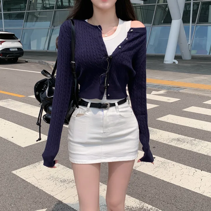 [ 인스타폭주 ] 프론 꽈배기 크롭 니트 가디건 상세 이미지 10