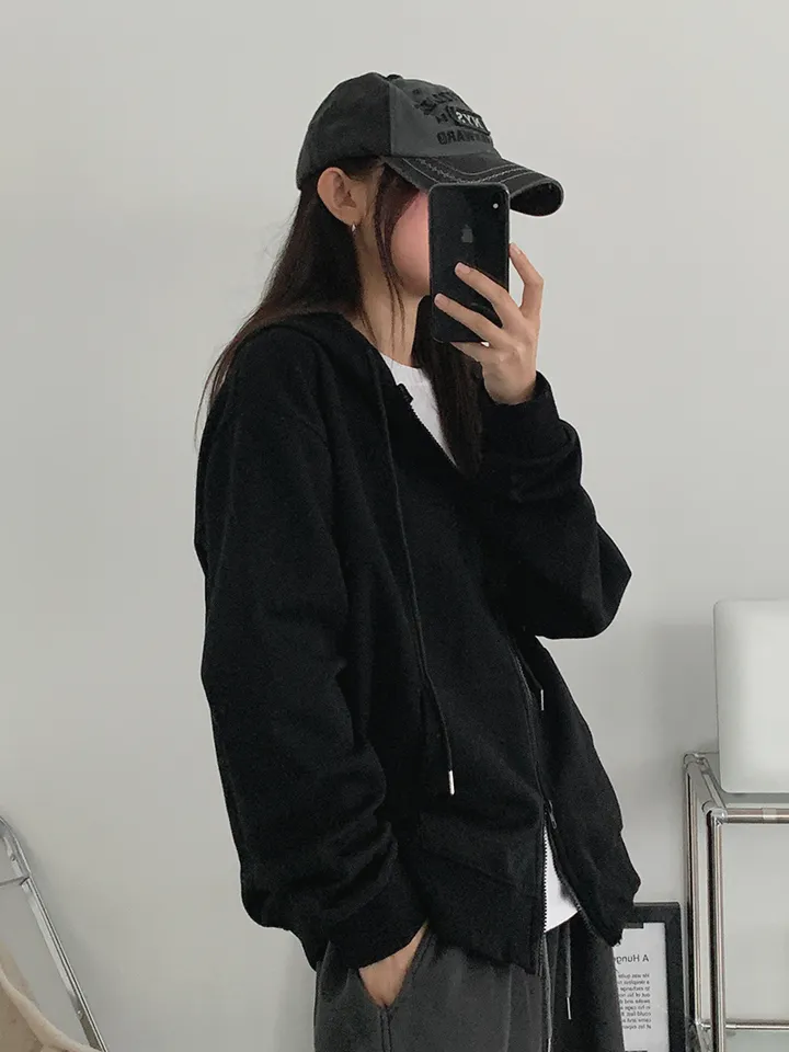 [UNISEX🖤/2사이즈선택(추가금x) 교복템,퀄보장🖤 투웨이집업 오버핏 기본 데일리 후드집업 남녀공용 커플템] 올데이투웨이후드집업 상세 이미지 38
