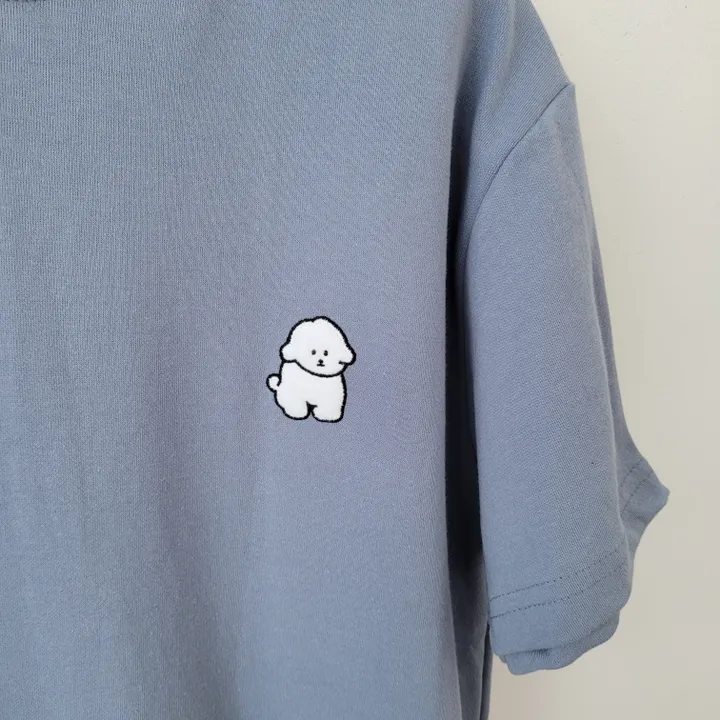 [묶음 할인/꾸안꾸] 귀여운 흰둥이 패치 반팔티 5color 상세 이미지 61
