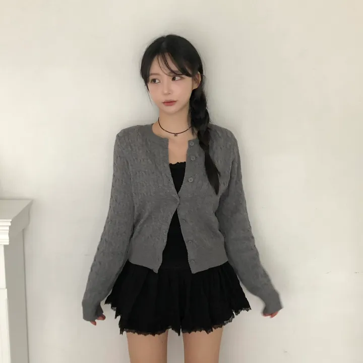[NEW봄신상✨]데일리 라운드넥 베이직 기본 꽈배기 가디건 긴팔 9color 상세 이미지 46