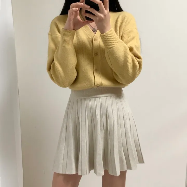 [7컬러/도톰해요!] 촘촘한 짜임의 데일리 브이넥 니트 가디건 상세 이미지 18