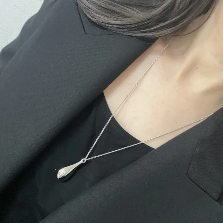 심플 물방울 롱 목걸이 상세 이미지 6