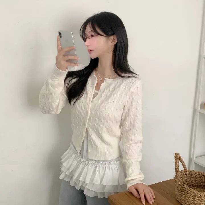 [NEW봄신상✨]데일리 라운드넥 베이직 기본 꽈배기 가디건 긴팔 9color 상세 이미지 26