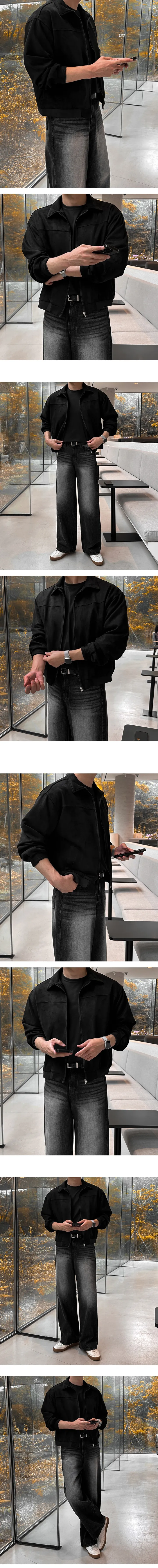 [당일발송] 스웨이드 크롭 블루종 점퍼 자켓 트러커 아우터 822484 상세 이미지 3