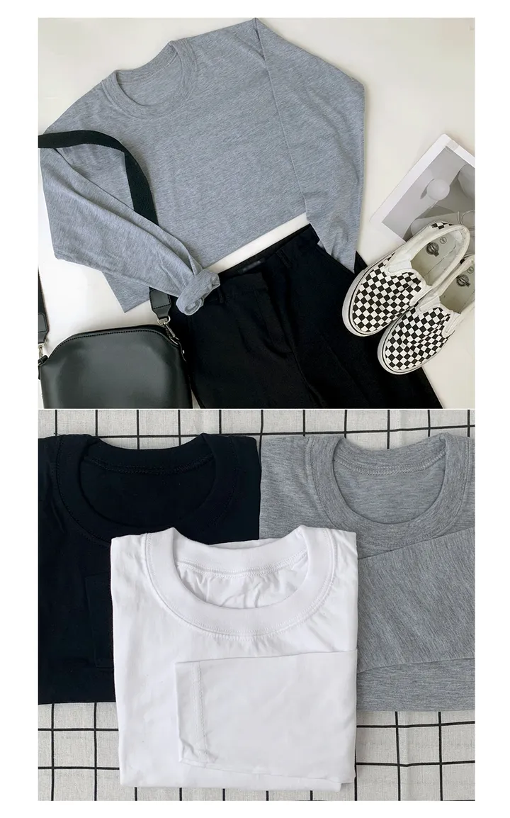 [묶음할인/7size] 데일리 무지 긴팔 티셔츠 (3color) 상세 이미지 3
