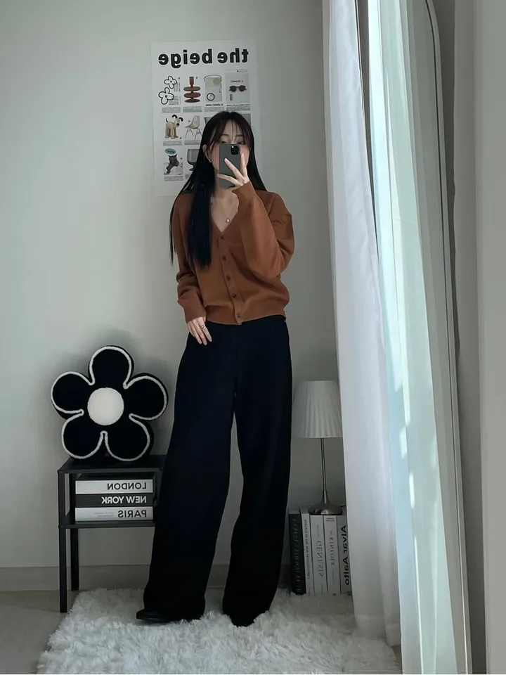 원가파괴❤️‍🔥최저가[고퀄리티/봄신상/실물보장]시엘울가디건 루즈핏 브이넥 긴팔 울가디건 봄 포근 루즈 기본 데일리 베이직 출근룩 기본템 봄가디건 상세 이미지 24