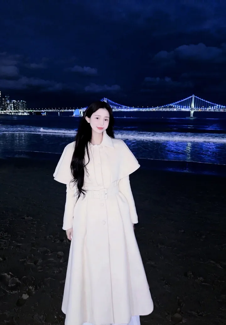 [빠른배송💗/기획특가💗] 벨 블랑쉬 케이프 스노우 아이보리 벨트 플레어 롱 코트 (high quality - 아이,핑크 고퀄리티 겨울 한겨울 방한 연말룩 페이크퍼 에코퍼) 상세 이미지 41