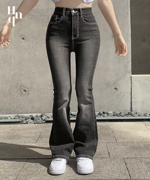 [당일배송][자체제작] 155cm 코드네임 부츠컷 롱 팬츠 -1 color [기장추가] (가을신상/봄신상/부츠컷바지/부츠컷팬츠/워싱데님/키작녀팬츠/아담녀팬츠/워싱팬츠)