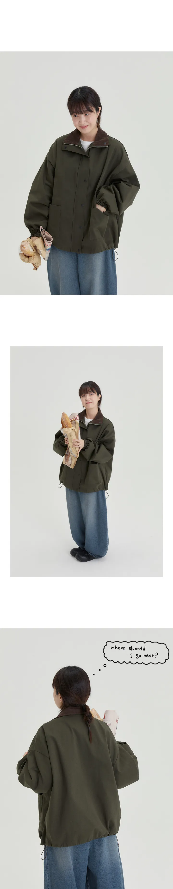 BAONHAUS] 테이니 카라 배색 오버 야상 자켓 상세 이미지 8