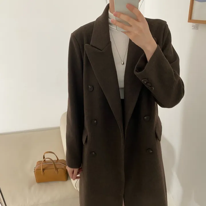 플룻 코트 봄코트 롱코트 하객룩 울코트 상세 이미지 31