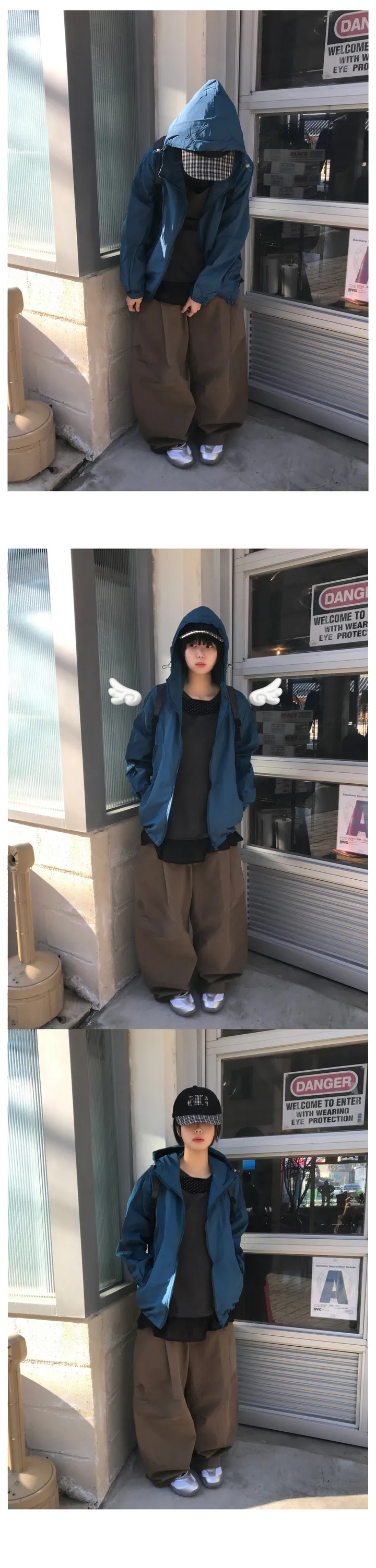 지퍼 후드 바람막이 자켓 (5 color) 상세 이미지 10