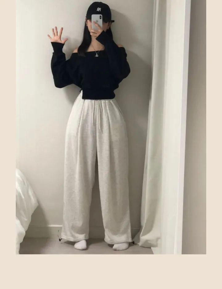 [허얇골넓핏, 모델인생템] 노아 와이드 핀턱 하이웨스트 조거 밴딩 트레이닝 오버핏 팬츠 상세 이미지 37