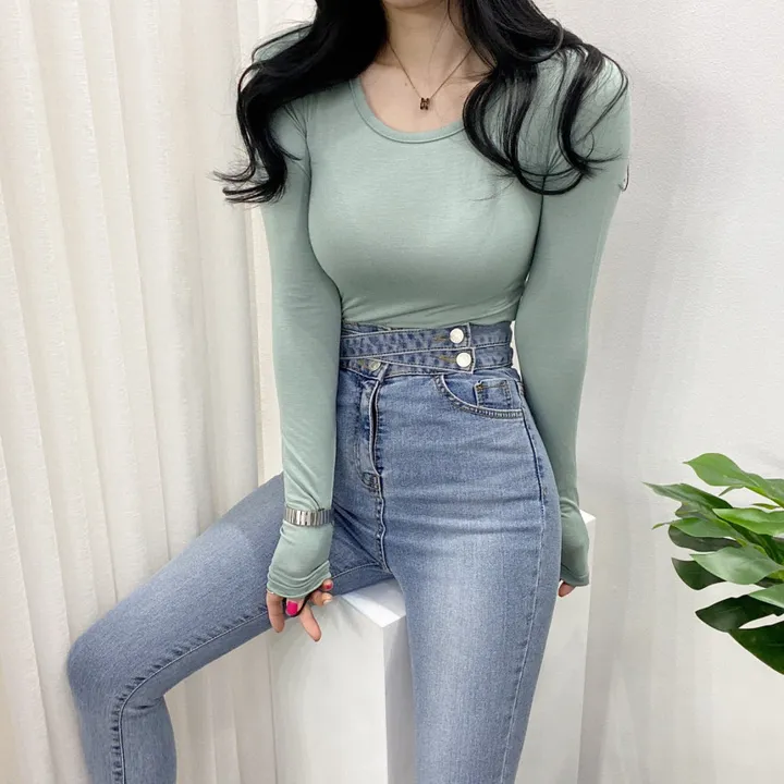 🚀당일발송🚀[묶음할인/10컬러] 봄 가을 말랑 유넥 긴팔 티셔츠 이너티 상세 이미지 30