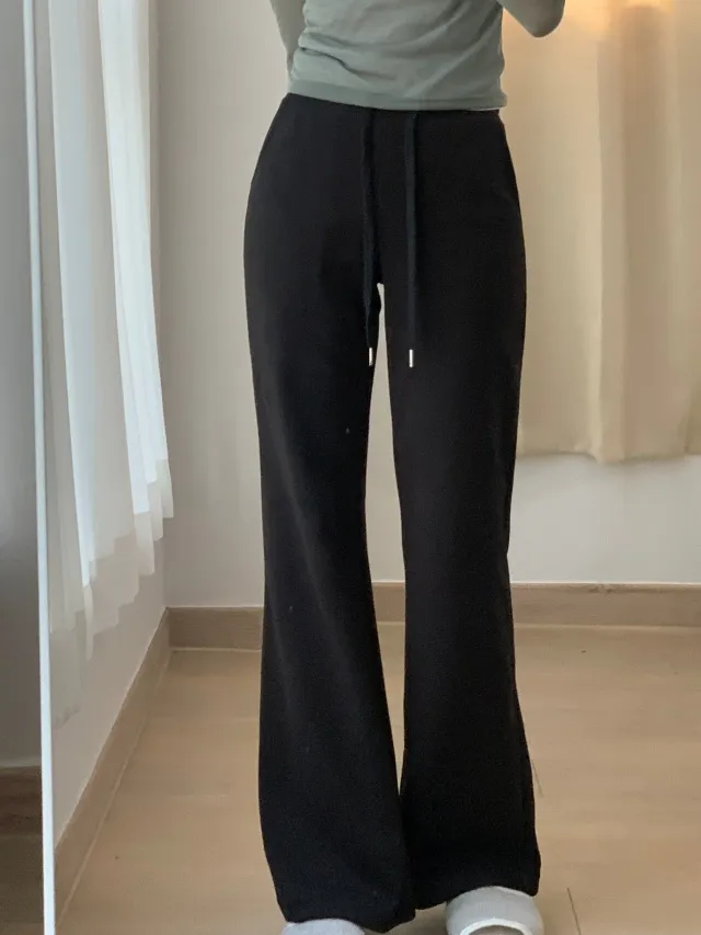 (핏대박) 부츠컷 밴딩 롱기장 꾸안꾸 골반 보정 슬림 말라핏 키큰녀 운동 봄 여름 가을 간절기 데일리룩 바지 츄리닝 트레이닝 팬츠 4color 상세 이미지 1